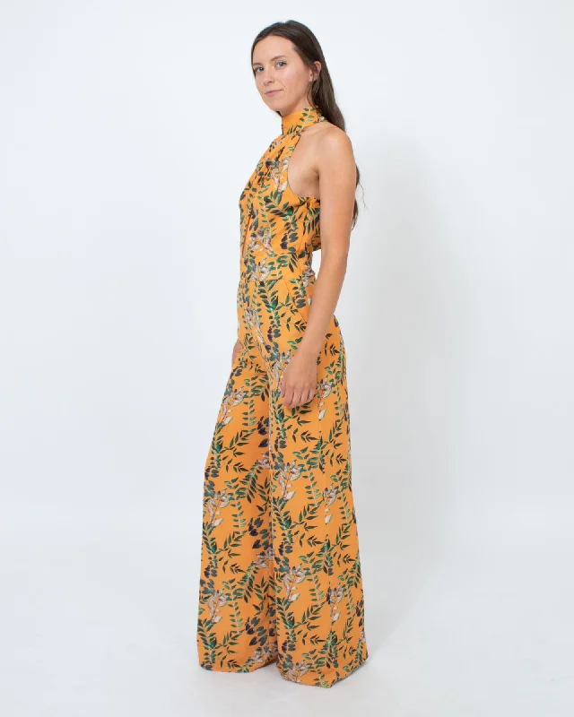 Orange Floral Jumpsuit