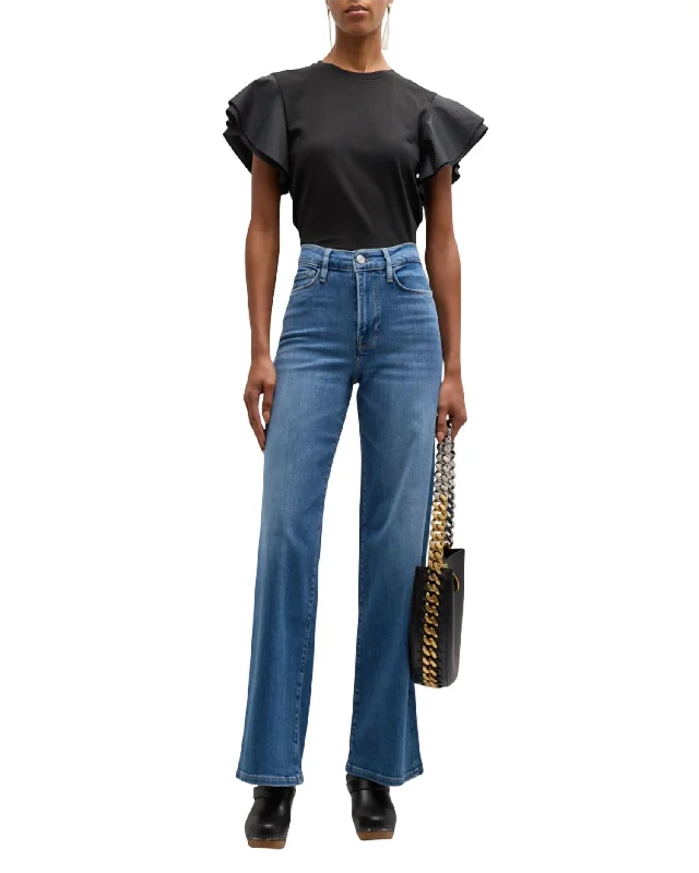 Le Slim Palazzo Jeans In Drizzle