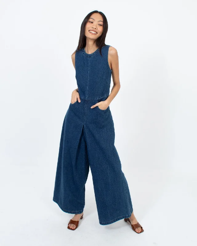 Sleeveless Denim Jumpsuit