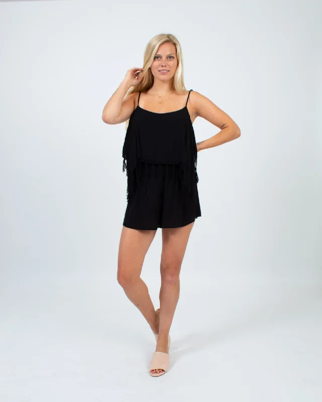Black Fringe Romper