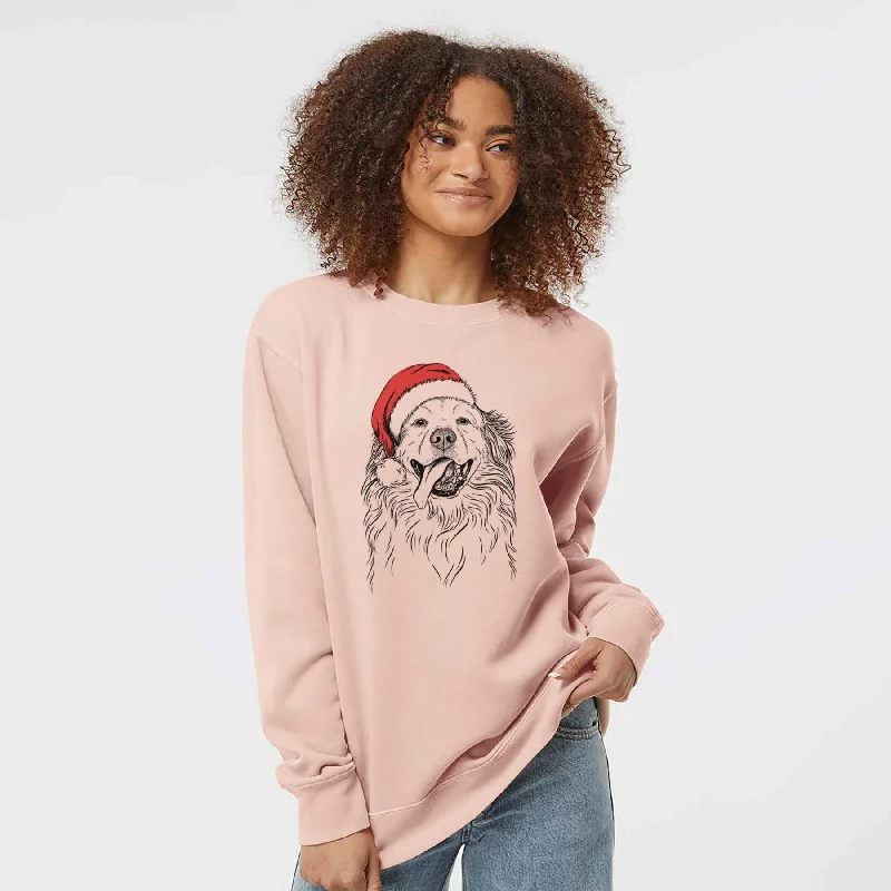 Santa Shooter the Golden Retriever - Unisex Pigment Dyed Crew Sweatshirt