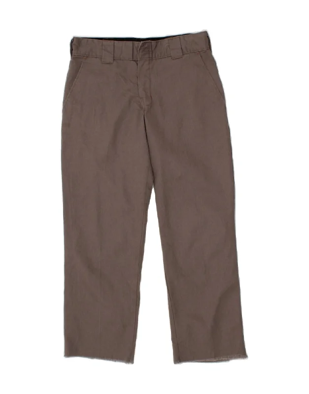 DICKIES Womens Straight Chino Trousers W30 L26  Grey Polyester