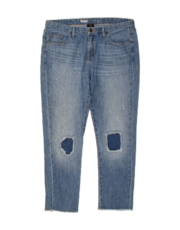 MOSSIMO Womens Boyfriend Cropped Jeans US 10 Large W36 L28  Blue Cotton