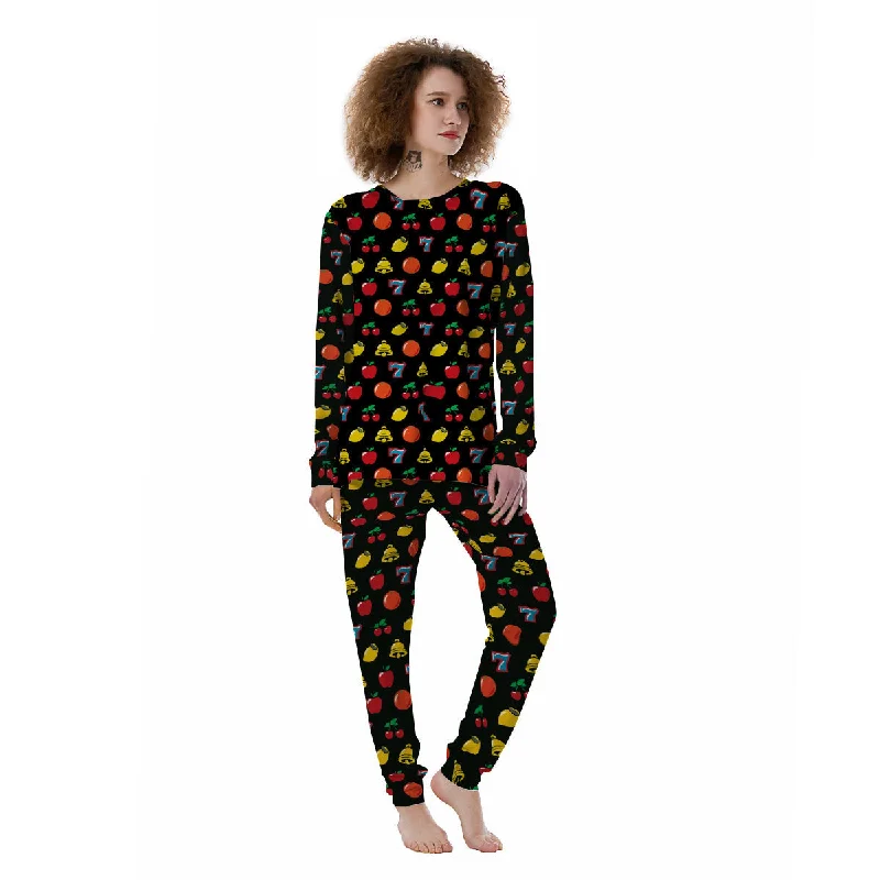 Casino Lucky Sevens Print Pattern Women's Pajamas