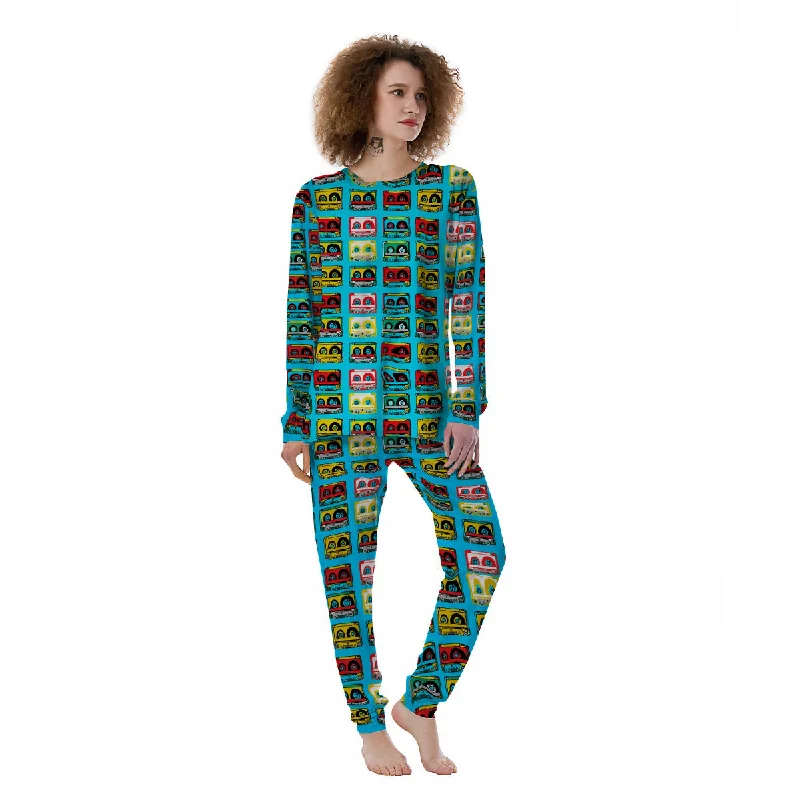 Cassette Colorful Print Pattern Women's Pajamas