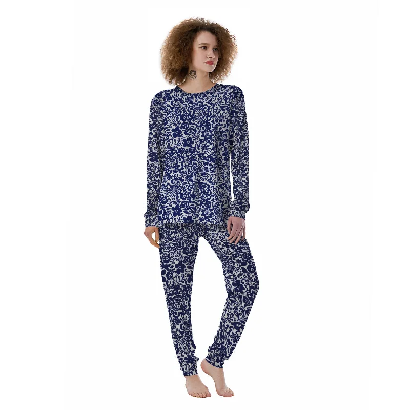 Chintz Floral Print Pattern Women's Pajamas