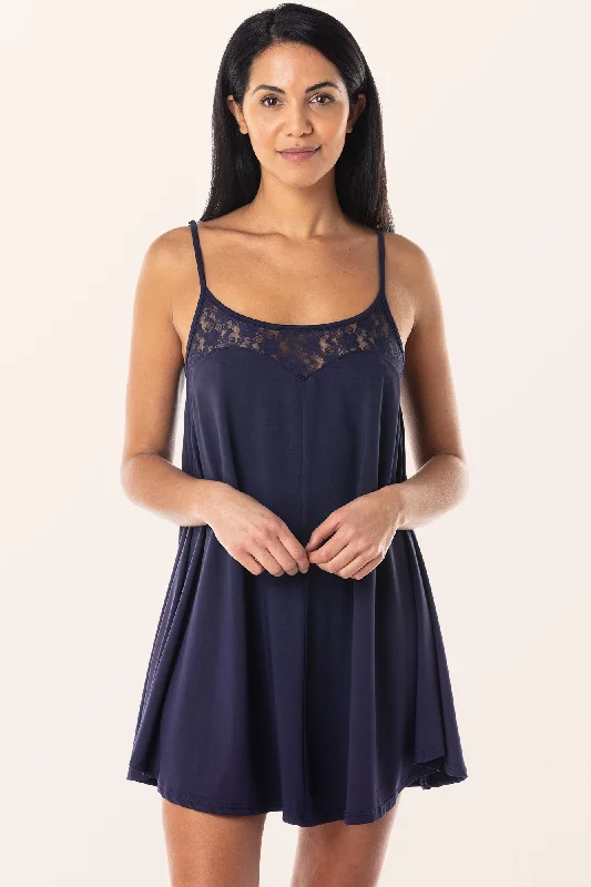 Lace Chemise Nightdress - Midnight Blue