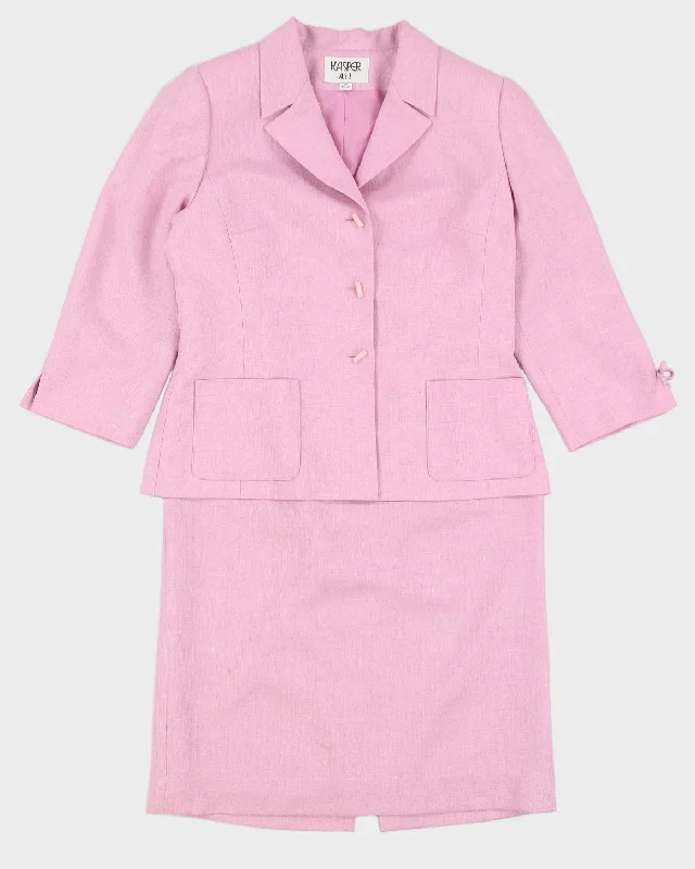 Vintage 90s Kasper ASL Pink Skirt Suit - M