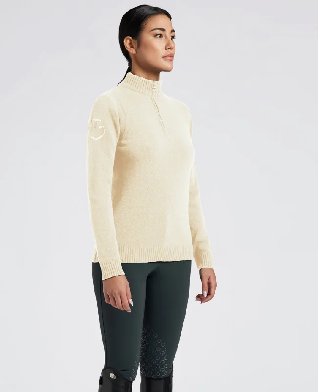 CAVALLERIA TOSCANA LAMBSWOOL HALF ZIP LADIES SWEATER