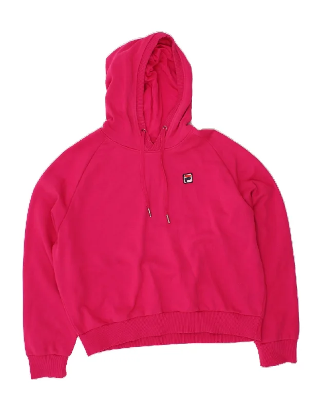 FILA Womens Hoodie Jumper UK 20 2XL Pink Cotton