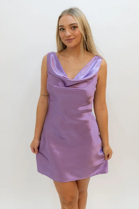 Lavender Haze Cowl Dress