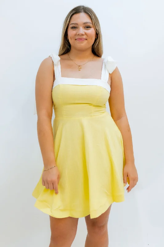 Poppy Mini Dress- Lemon