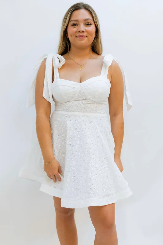 Yuki Eyelet White Dress