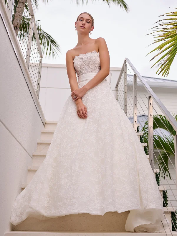 Lace Strapless Bridal Ball Gown by Adrianna Papell 31313