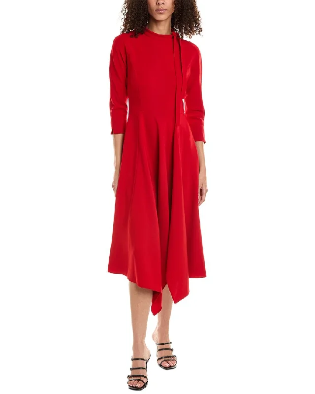 Teri Jon By Rickie Freeman Handkerchief Midi Dress