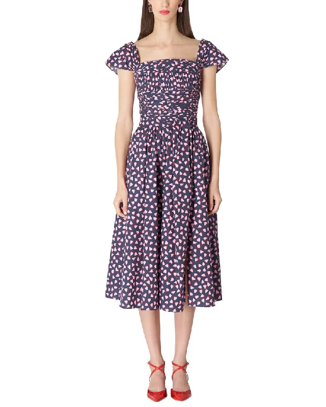 Carolina Herrera Gathered Bodice Midi Dress