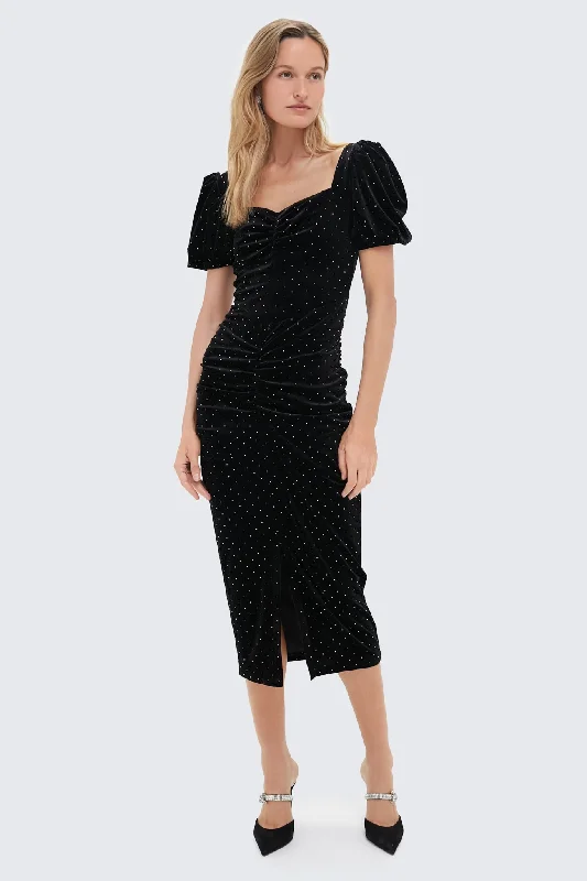 Black Felina Midi Dress