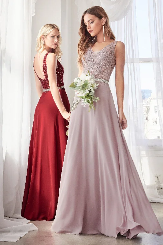 Cinderella Divine CD9173 Bridesmaids Long Formal Sleeveless Prom Dress