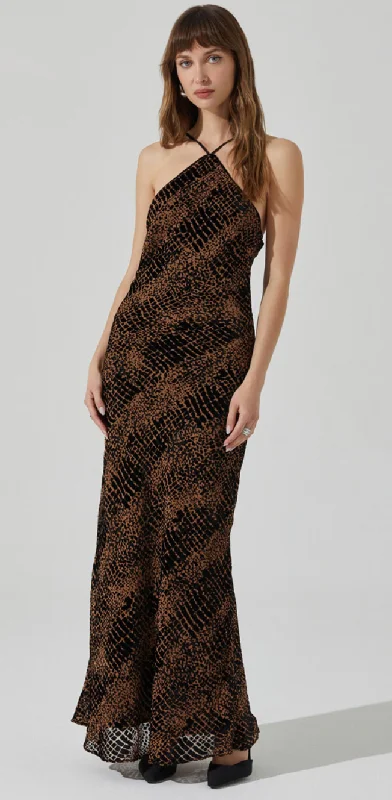 Briotte Halter Printed Maxi Dress by ASTR the Label