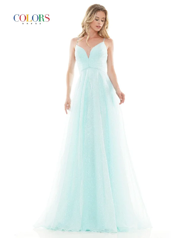 Colors 2680 Colors Long Spaghetti Strap Prom Formal Dress