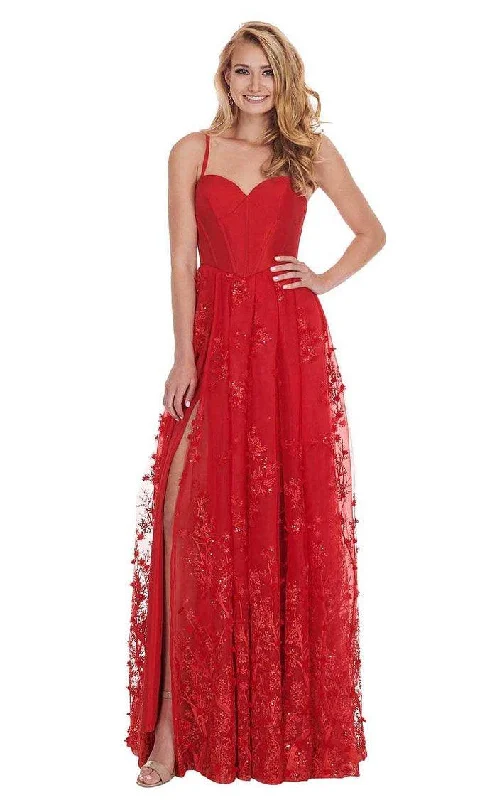 Rachel Allan Long Spaghetti Strap Prom Dress 6543