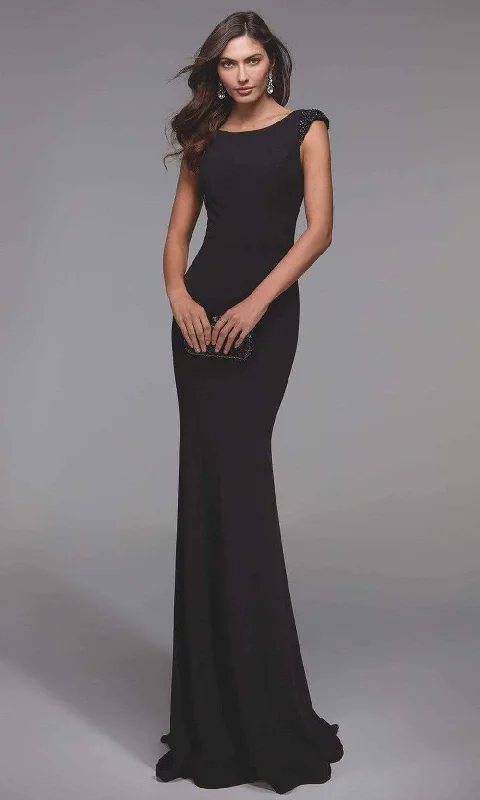 Alyce Paris - 27539 Jewel Neck Plain Evening Gown