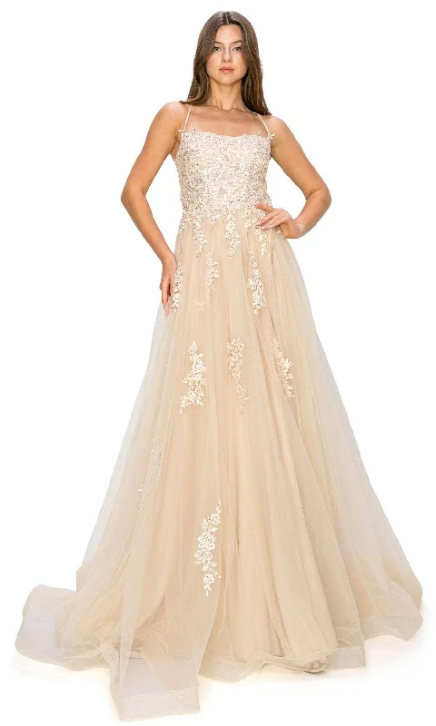 Cinderella Couture 8031J - Floral Embroidered Tulle Prom Gown