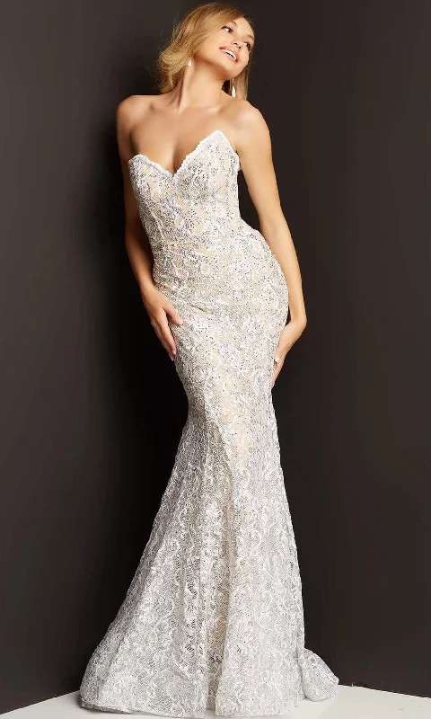 Jovani - 08215 Strapless Lace Mermaid Gown