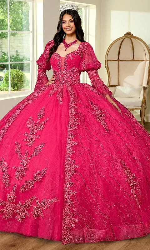 Rachel Allan RQ1135 - Bubble Sleeve Sparkling Embroidered Ballgown