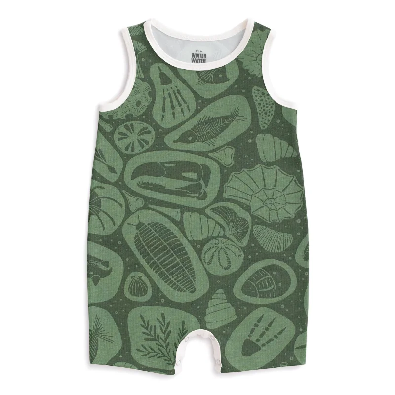 Tank Top Romper - Fossils Green