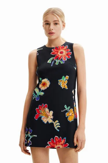 Desigual Women's Dresses Corto Ajustado Sin Mangas