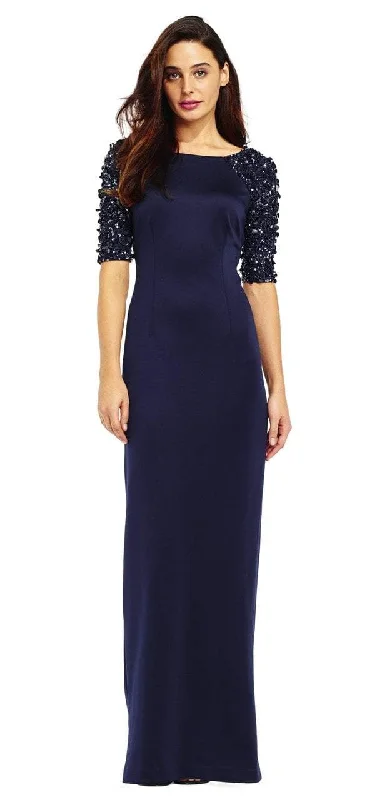 Adrianna Papell - Embellished Sleeve Fitted Evening Gown AP1E201359SC