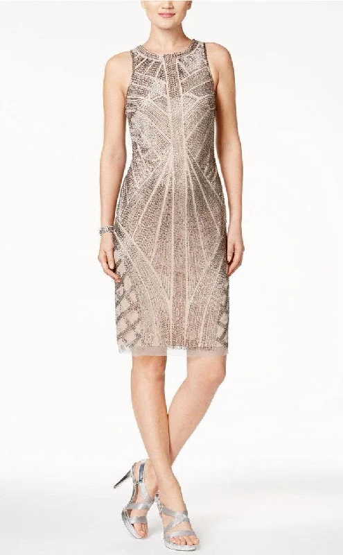 Adrianna Papell - Metallic Beaded Sheath Dress AP1E200575SC