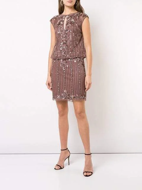 Aidan Mattox - Fully Embellished Blouson Mesh Dress MD1E202853SC