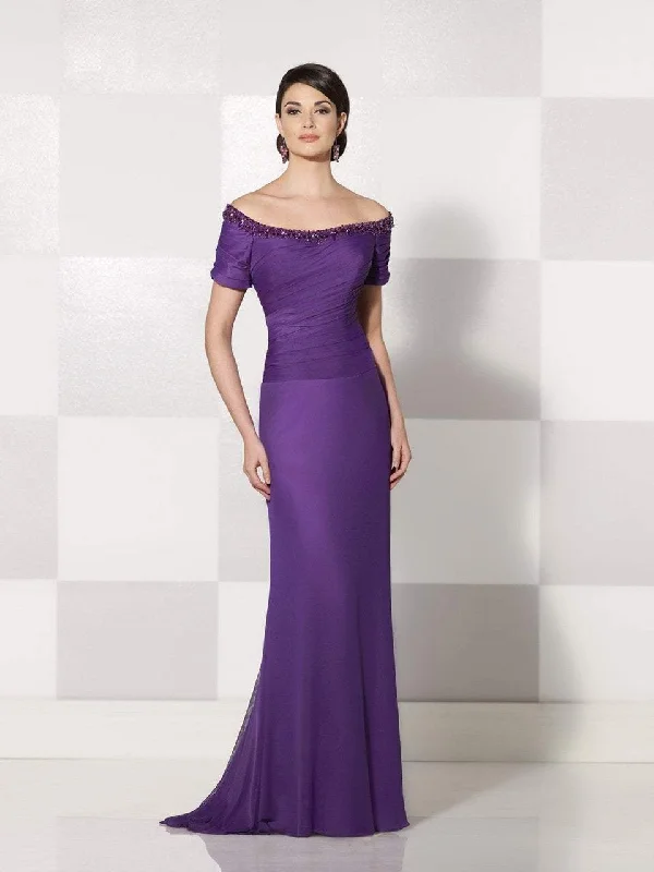 Cameron Blake by Mon Cheri - Bead-Trimmed Off Shoulder Gown 214687