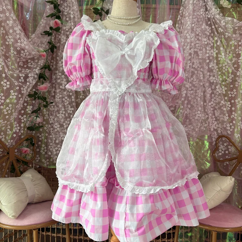 chamberofpastel & youvimi Barbie gingham Marie dress (2 sizings)