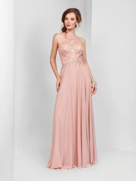 Clarisse - 3528SC Illusion Halter A-Line Evening Dress