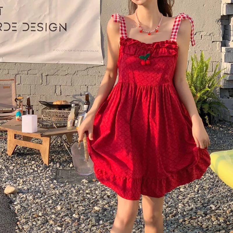 cute little cherry girl dress A40033