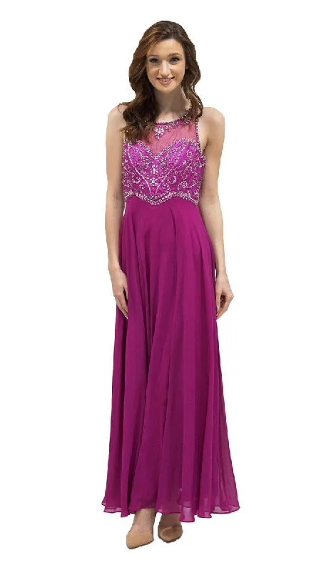 Decode 1.8 - Beaded Racerback A-Line Evening Gown 184057SC