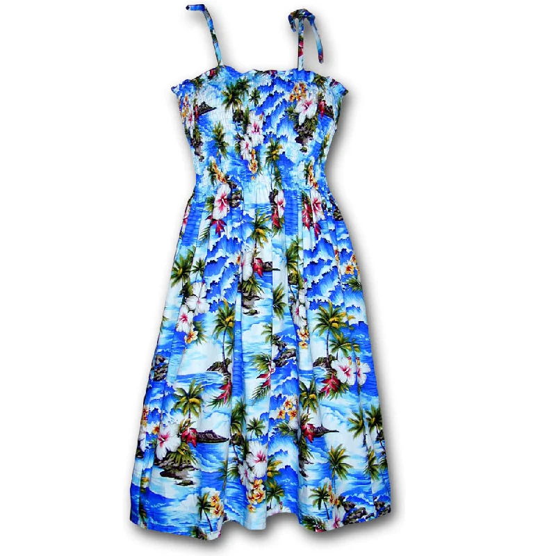 Diamond Head Beach Blue Spaghetti Tube Dress