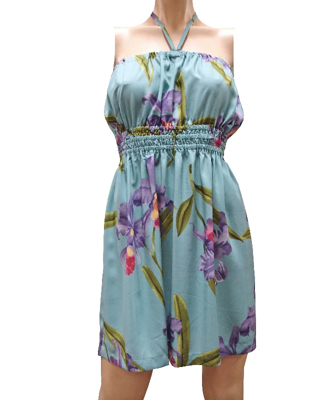 Double Orchid Aqua Tube Dress