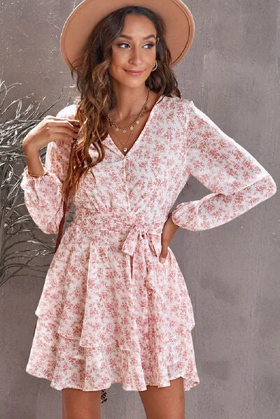 Floral Tie Waist Summer Dress