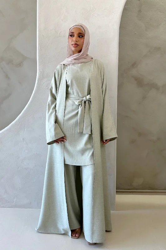 HAWA OPEN ABAYA PISTACHIO