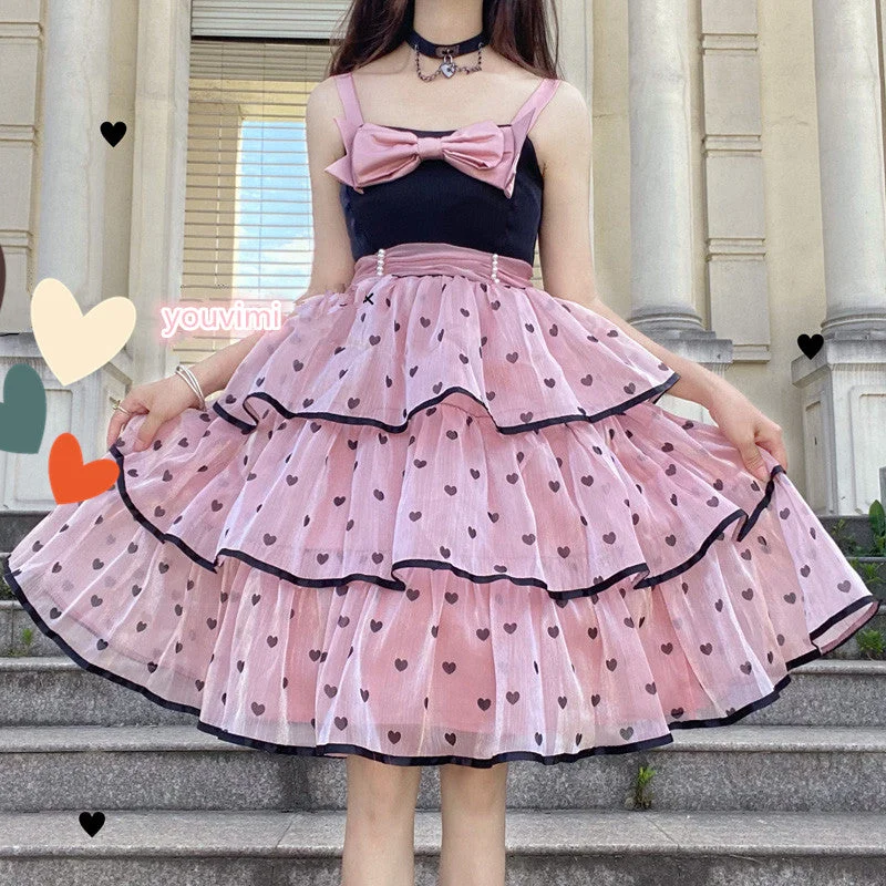 Japanese lolita bow cake dress yv30262