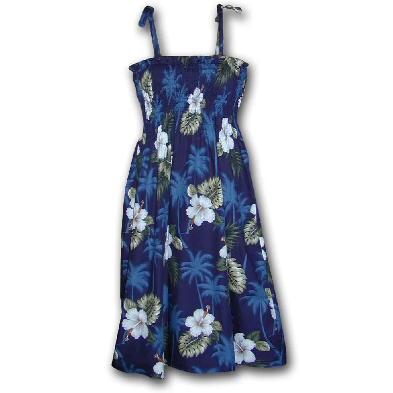 Kilauea Navy Spaghetti Tube Dress