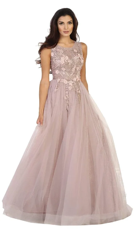 May Queen - RQ7527 Pearl Embellished Evening Dress