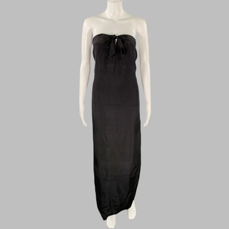 PROENZA SCHOULER Size 6 Black Silk Strapless Knot Dress