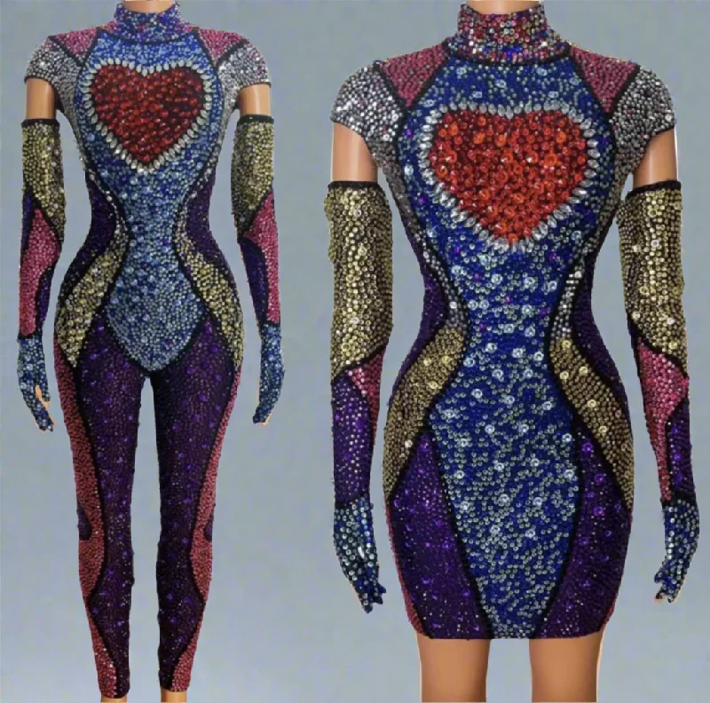 Rainbow Crystal Custom Dress or Jumpsuit