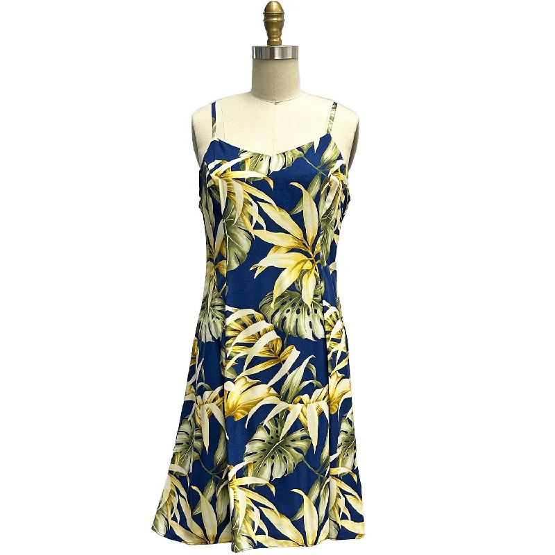 Rainforest Navy Spaghetti Dress