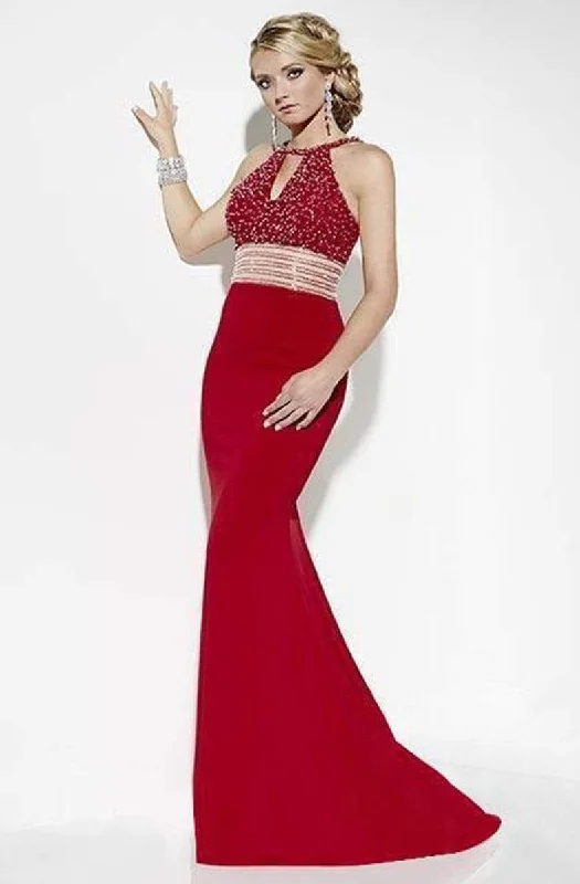 Studio 17 - 12566SC Empire Halter Trumpet Gown